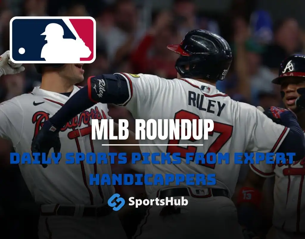 MLB spring training roundup graphic highlighting Mike Yastrzemski and the Braves’ win over the Red Sox, with team logos, a spring-training themed background, and ScoresandStats branding.